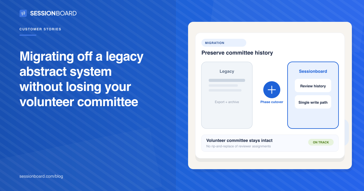 Migrate abstracts without losing committee trust