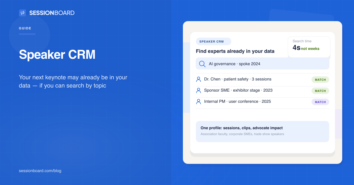 Speaker CRM to find experts across events